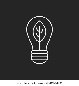 Environmental protection concept saving energy; turn off lights line icon