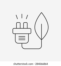 Environmental protection concept saving energy; turn off lights line icon