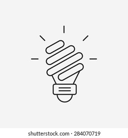 Environmental protection concept saving energy; turn off lights line icon