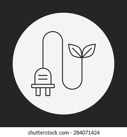 Environmental protection concept saving energy; turn off lights line icon