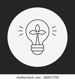 Environmental protection concept saving energy; turn off lights line icon