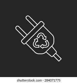 Environmental protection concept saving energy; turn off lights line icon
