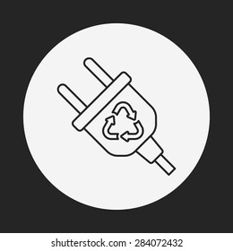 Environmental protection concept saving energy; turn off lights line icon