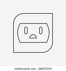 Environmental protection concept saving energy; turn off lights line icon