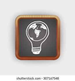Environmental protection concept; Saving energy to protect our environment; doodle