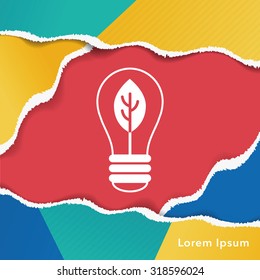 Environmental protection concept saving energy; turn off lights icon