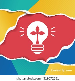 Environmental protection concept saving energy; turn off lights icon