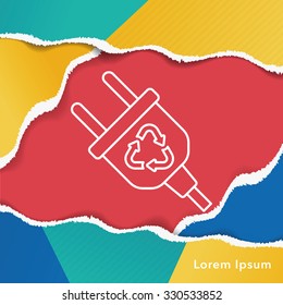 Environmental protection concept saving energy; turn off lights line icon