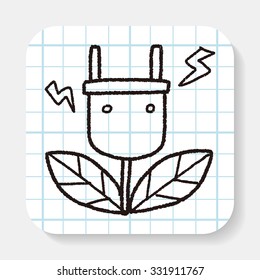 Environmental protection concept; Saving energy to protect our environment; doodle