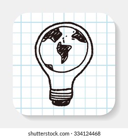 Environmental protection concept; Saving energy to protect our environment; doodle