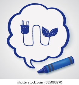 Environmental protection concept; Saving energy to protect our environment; doodle