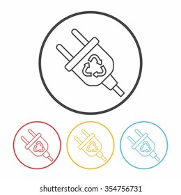 Environmental protection concept saving energy; turn off lights line icon