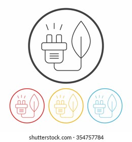 Environmental protection concept saving energy; turn off lights line icon
