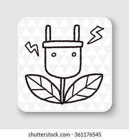 Environmental protection concept; Saving energy to protect our environment; doodle