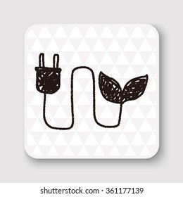 Environmental protection concept; Saving energy to protect our environment; doodle