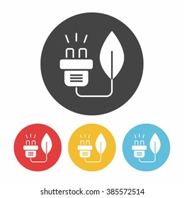 Environmental protection concept saving energy; turn off lights icon
