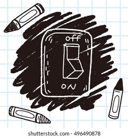 Environmental protection concept; Saving energy, turning off lights; doodle