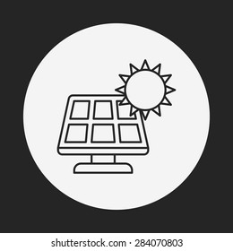 Environmental protection concept solar energy line icon