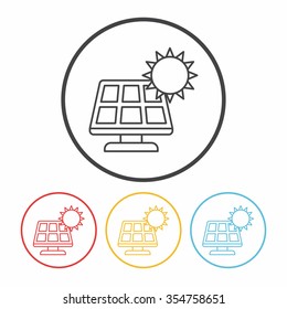 Environmental protection concept solar energy line icon
