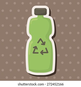 Environmental protection concept theme elements; Recycled water bottle
