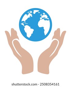 Concepto de protección ambiental. Clipart de Vector.