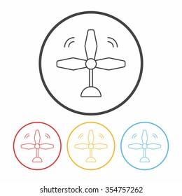Environmental protection concept wind energy line icon