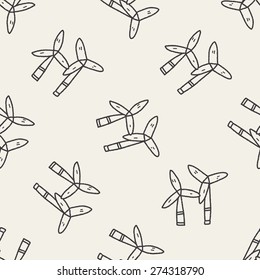 Environmental protection concept;wind energy; saving energy; renewable energy; doodle seamless pattern background