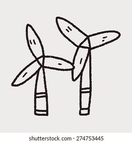 Environmental protection concept;wind energy; saving energy; renewable energy; doodle