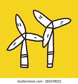 Environmental protection concept;wind energy; saving energy; renewable energy; doodle