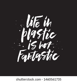 Environmental protection hand drawn vector white lettering