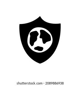 Environmental Protection Icon in black flat glyph, filled style isolated on white background