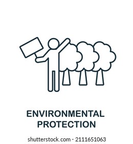 Environmental Protection icon. Line element from human rights collection. Linear Environmental Protection icon sign for web design, infographics and more.