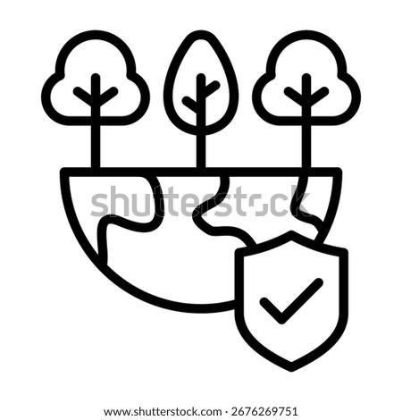 Environmental Protection Icon Line Vector Illustration