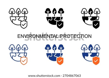Environmental Protection Icon Multi Style Vector Illustration