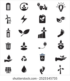Environmental protection icon set. Environment protection icons vector illustration. Energy,ecosystem icons