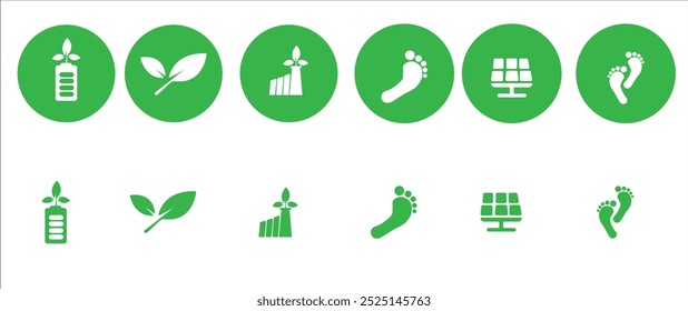 Conjunto de ícones de proteção ambiental. Ilustração de vetor de ícones de proteção do ambiente. Energia, ícones do ecossistema