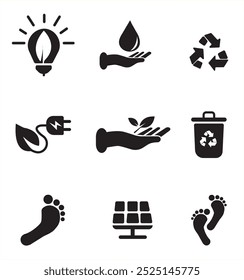 Environmental protection icon set. Environment protection icons vector illustration. Energy,ecosystem icons