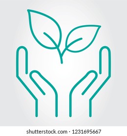 Environmental protection icon vector isolated on gray background. Trendy environmental protection icon for app, label, emblem, logo, poster and web site. Creative art concept, vector illustration
