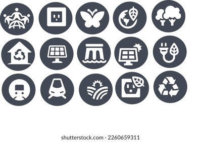 Diseño vectorial de iconos de protección ambiental