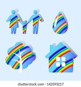 environmental protection icons - vector illustration