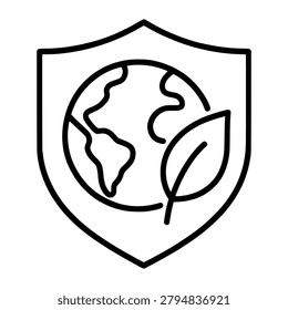 Environmental Protection Line Icon representing environmental protection, suitable for web interfaces, presentations, reports, apps, and clean vector design projects