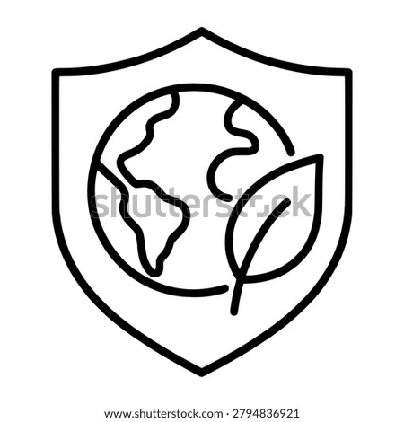 Environmental Protection Line Icon representing environmental protection, suitable for web interfaces, presentations, reports, apps, and clean vector design projects