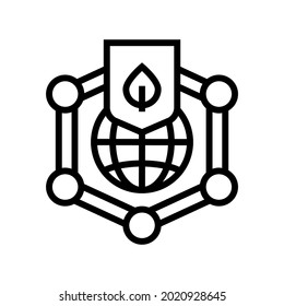 environmental protection line icon vector. environmental protection sign. isolated contour symbol black illustration