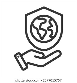 Environmental Protection Outline Icon Vector Illustration