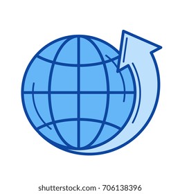 Environmental protection vector line icon isolated on white background. Environmental protection line icon for infographic, website or app. Blue icon designed on a grid system.