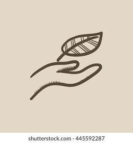 Environmental protection vector sketch icon isolated on background. Hand drawn Environmental protection icon. Environmental protection sketch icon for infographic, website or app.