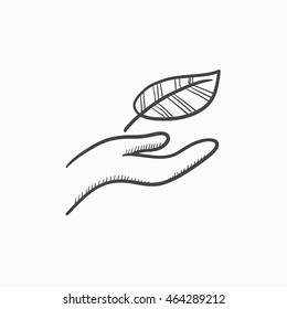 Icono de esbozo de vector de protección ambiental aislado en segundo plano. Dibujo manual Icono de protección ambiental. Icono de esbozo de protección ambiental para infografía, sitio web o aplicación.