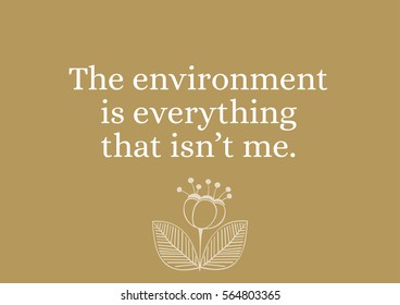 Environmental Quote - The environment is everything that isn't me.