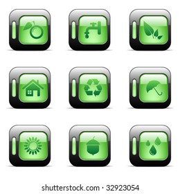 Environmental and recycling vector icons set