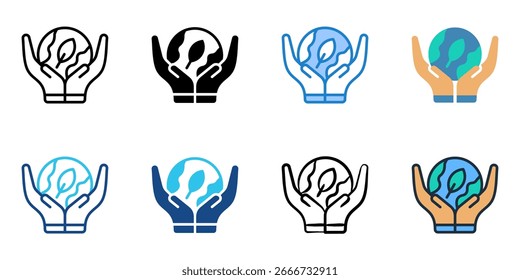 Environmental Responsibility icon set multiple style collection 
